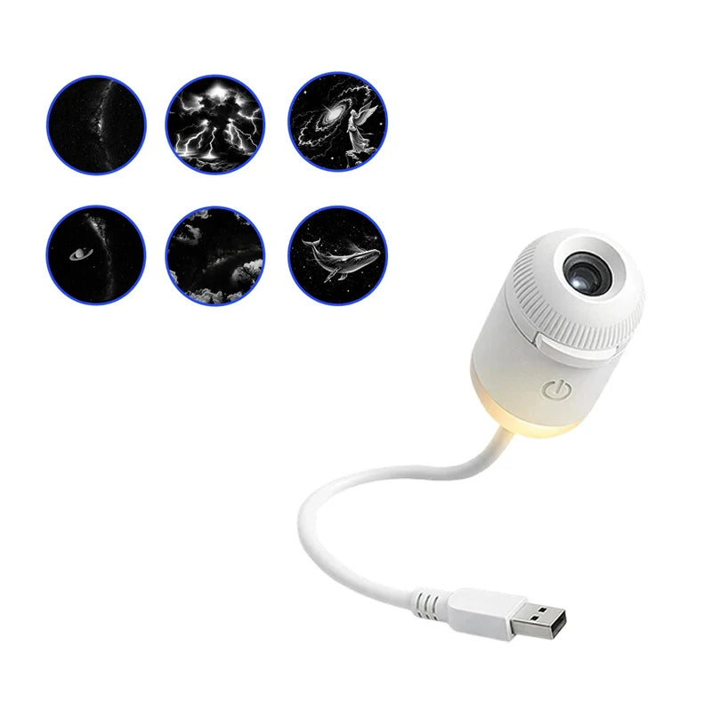 Mini Galaxy Star Projector Two in One Night Light