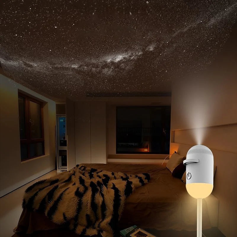 Mini Galaxy Star Projector Two in One Night Light