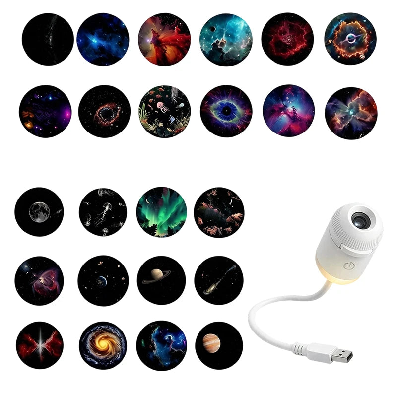 Mini Galaxy Star Projector Two in One Night Light