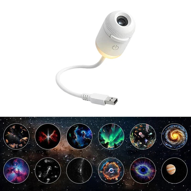 Mini Galaxy Star Projector Two in One Night Light