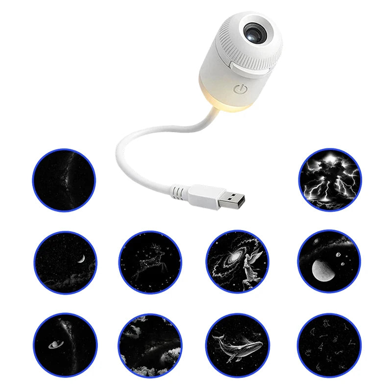 Mini Galaxy Star Projector Two in One Night Light