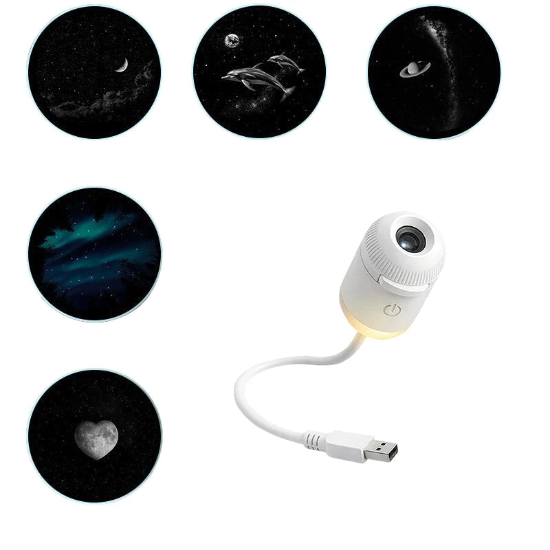 Mini Galaxy Star Projector Two in One Night Light